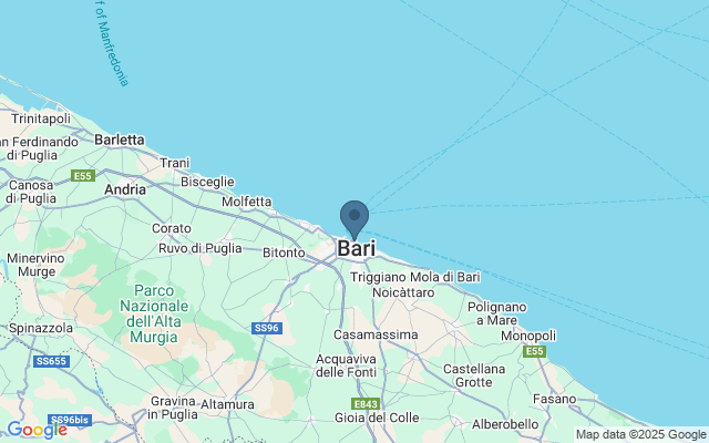 Kaart met locatie Bari Castle